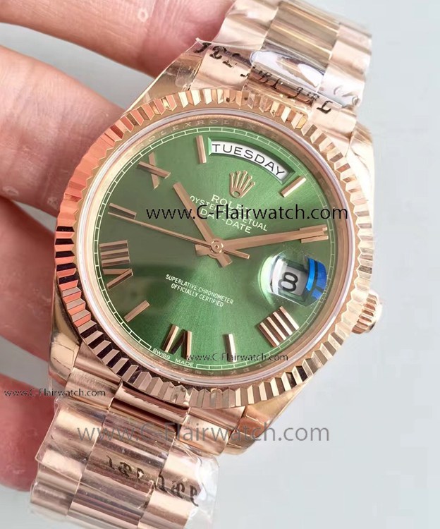 Swiss Copy Rolex Day Date II Olive Green Presidential Watches